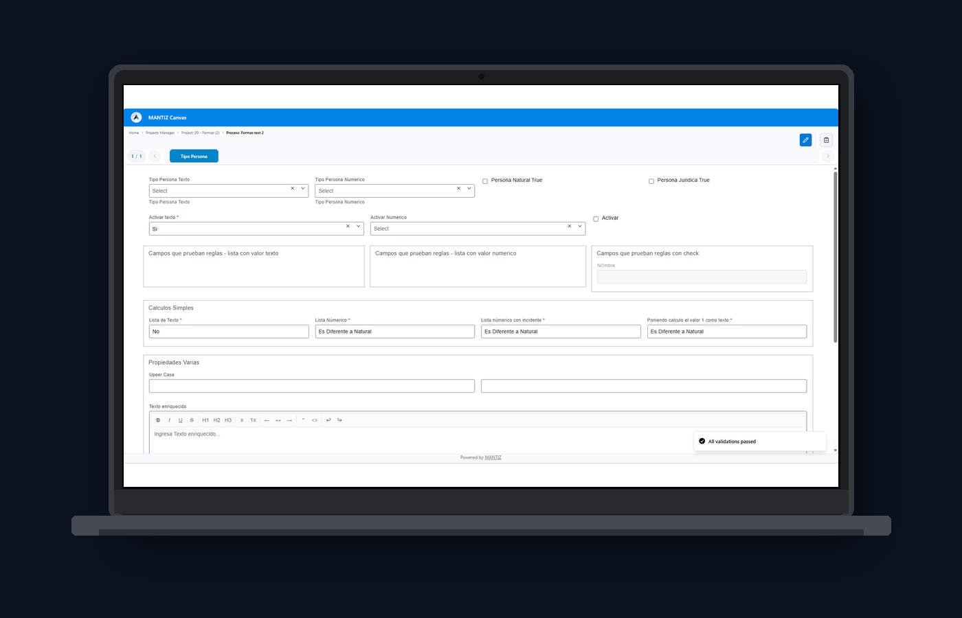 MANTIZ Web Canvas — vista previa